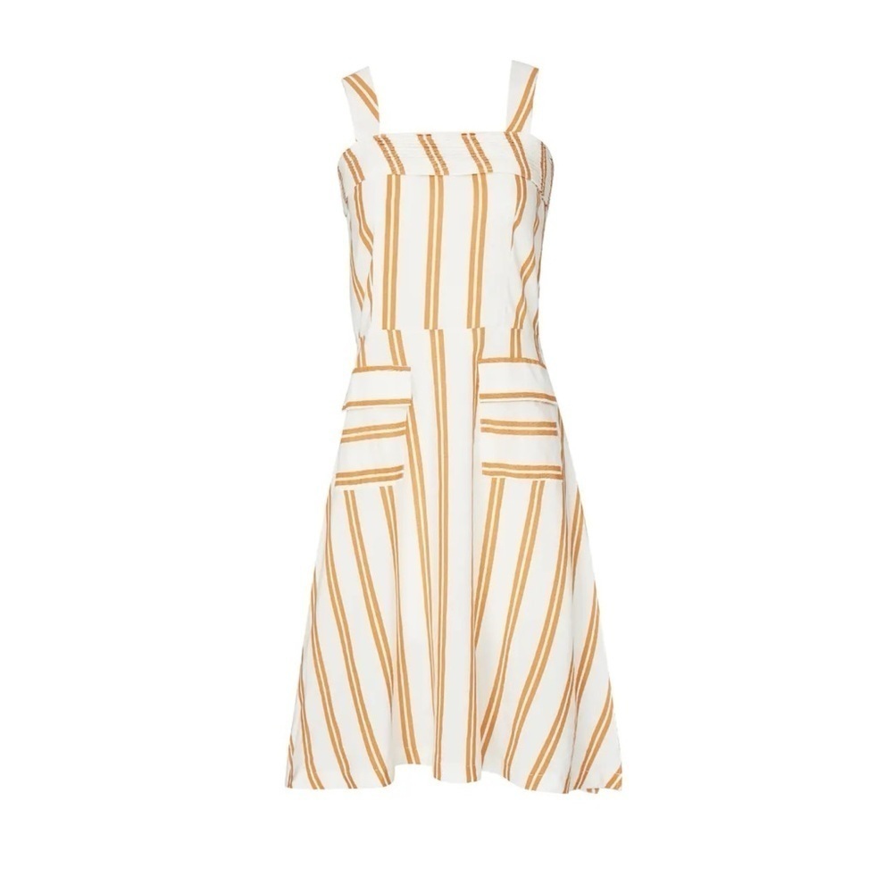 Sancia Maise Linen Blend Dress Toffee Stripe
